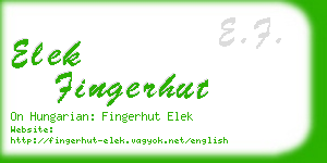 elek fingerhut business card